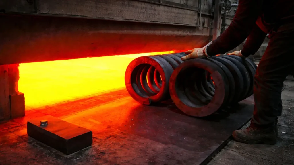 Illustration of the custom spring manufacturing process.
