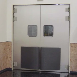pintu swing v hinge series uniflow yang tahan angin pada area outdoor