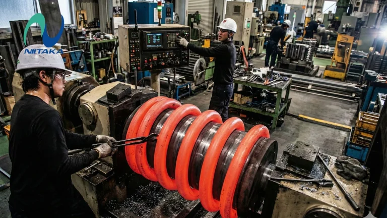 The process of manufacturing large custom compression springs by Tokai Spring