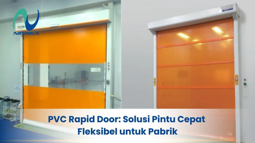 PVC rapid door otomatis uniflow berwarna oranye