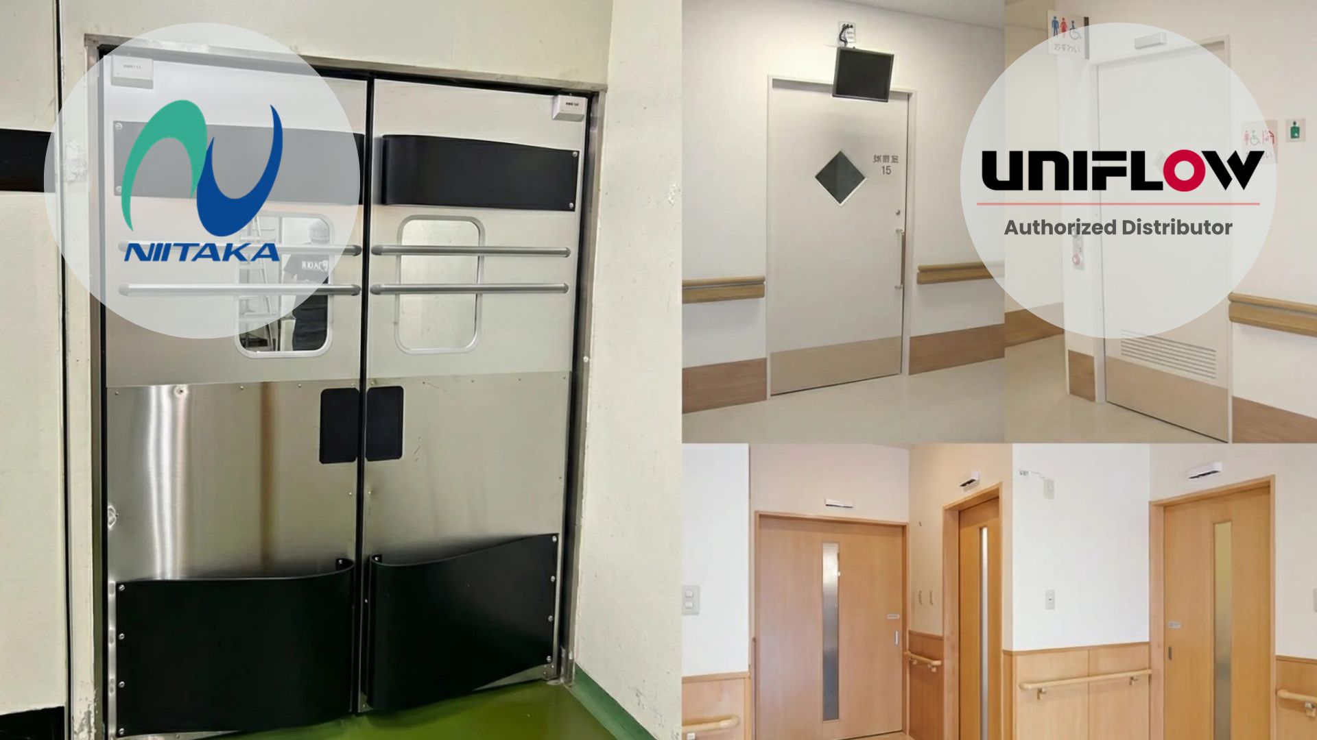 product line of uniflow hygiene door solution