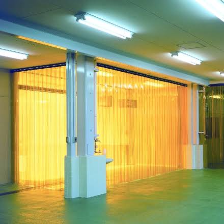 Uniflow Slit Curtain yellow colored