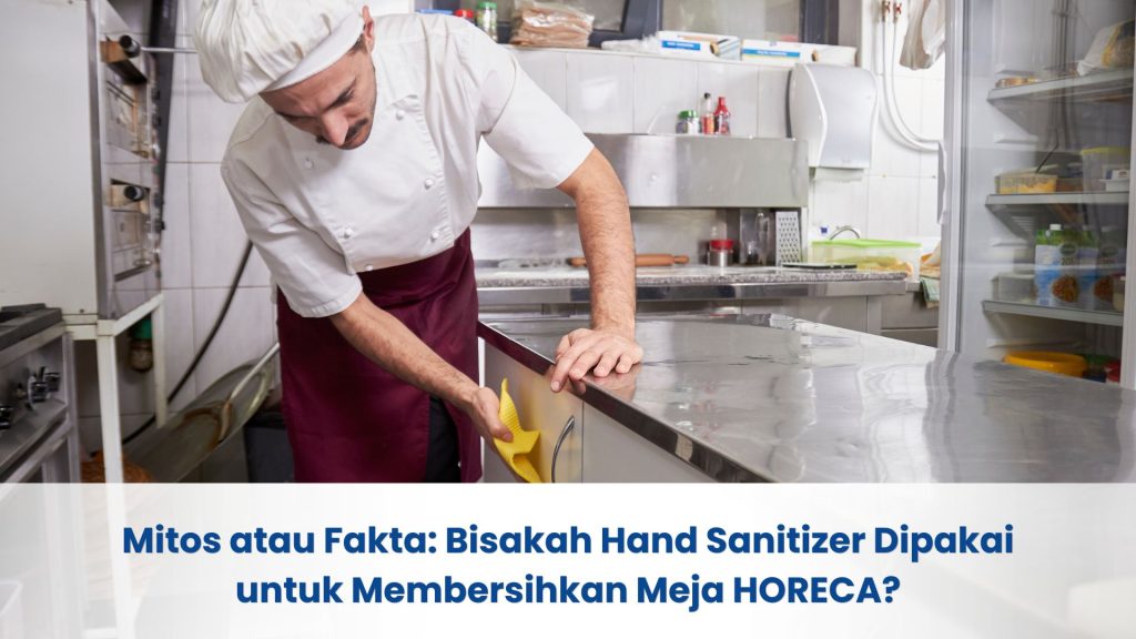 ilustrasi membersihkan area HORECA dengan Alcohol 70 G