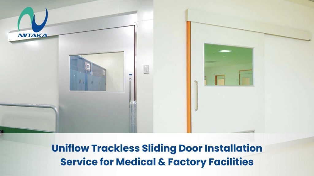 Uniflow trackless sliding door for the hospital and industrial area