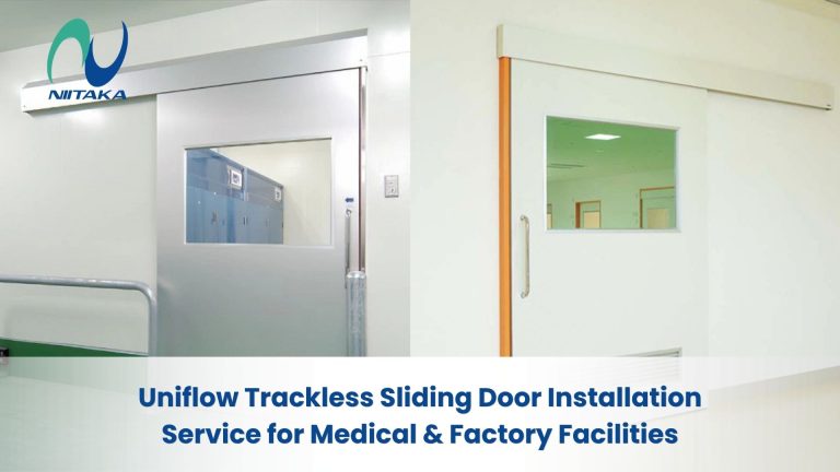 Uniflow trackless sliding door for the hospital and industrial area