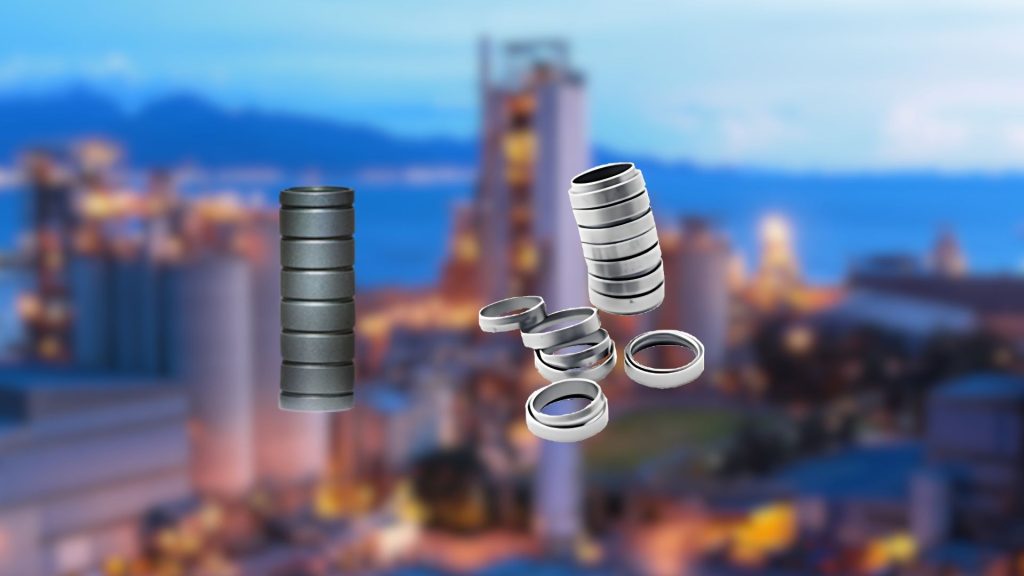 Dua buah Friction spring dari tokai spring niitaka dengan background industrial yang blur