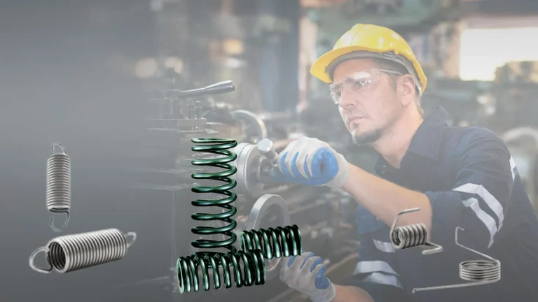 macam-macam pegas yang disediakan tokai spring Niitaka dengan background seorang engineer mengoperasikan mesin